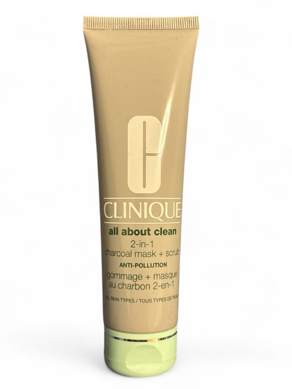 Clinique All About Clean 2-in-1 Charcoal Mask + Scrub — Beige and Light Green